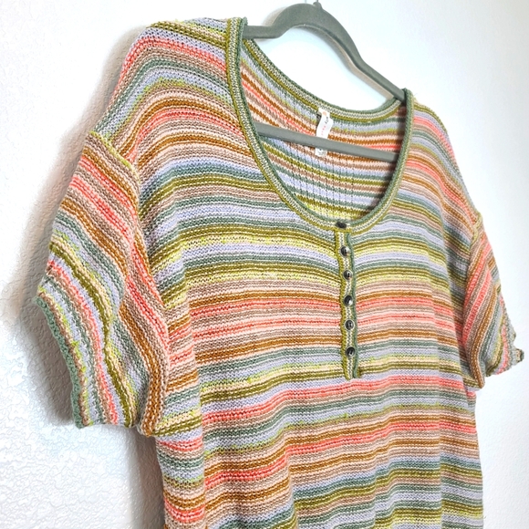 Anthropologie Daily Practice Knit Lounge Multicolor Beachy Top Size Medium - Picture 5 of 11